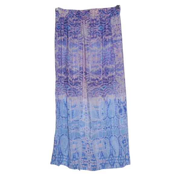 MAEVE Waimea Silk Printed Maxi Skirt Purple Blue High Slit Boho Women's S - Picture 3 of 9